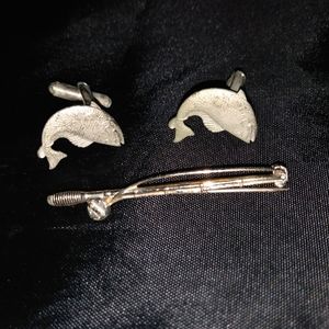Men's Cufflinks and Tie Clip